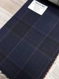 SK6531-NV Seta e lana elasticizzata a quadri blu navy, prodotto in Giappone[Tessile] HOSOI SYOJI Immagini aggiuntive