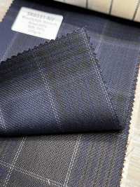 SK6531-NV Seta e lana elasticizzata a quadri blu navy, prodotto in Giappone[Tessile] HOSOI SYOJI Immagini aggiuntive