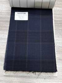 SK6531-NV Seta e lana elasticizzata a quadri blu navy, prodotto in Giappone[Tessile] HOSOI SYOJI Immagini aggiuntive