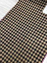 MH6511-CB Tessuto pettinato in lana e mohair di fabbricazione giapponese standard (stile Tonic) a quadri marro[Tessile] HOSOI SYOJI Immagini aggiuntive