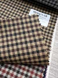 MH6511-CB Tessuto pettinato in lana e mohair di fabbricazione giapponese standard (stile Tonic) a quadri marro[Tessile] HOSOI SYOJI Immagini aggiuntive