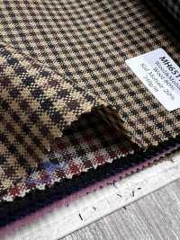 MH6511-CB Tessuto pettinato in lana e mohair di fabbricazione giapponese standard (stile Tonic) a quadri marro[Tessile] HOSOI SYOJI Immagini aggiuntive