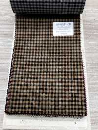 MH6511-CB Tessuto pettinato in lana e mohair di fabbricazione giapponese standard (stile Tonic) a quadri marro[Tessile] HOSOI SYOJI Immagini aggiuntive