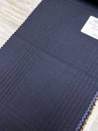 PR6531-NV Standard giapponese di alta qualità Super 120's a filo singolo elasticizzato a righe blu navy[Tessile] HOSOI SYOJI Immagini aggiuntive