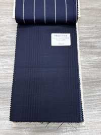 PR6531-NV Standard giapponese di alta qualità Super 120's a filo singolo elasticizzato a righe blu navy[Tessile] HOSOI SYOJI Immagini aggiuntive