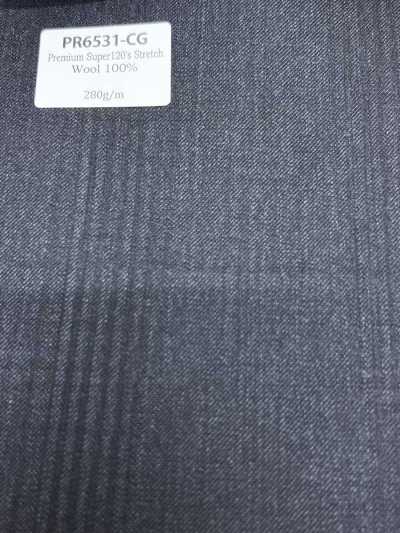 PR6531-CG Standard nazionale Premium Super120's in filato singolo elasticizzato a righe in velluto a coste gri