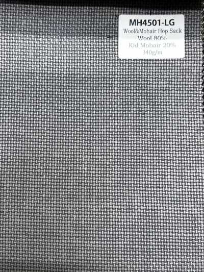 MH4501-LG Tessuto hopsack mohair standard di produzione giapponese grigio chiaro