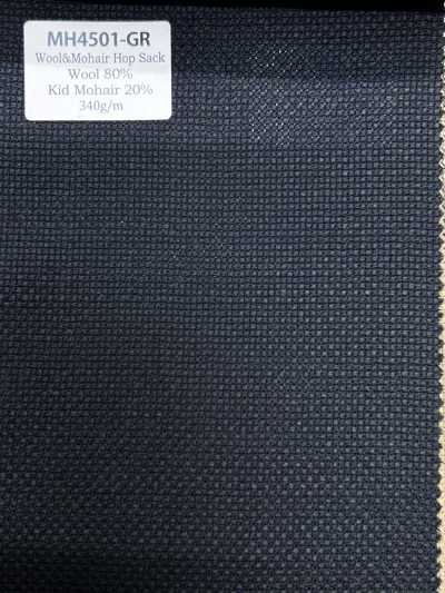 MH4501-GR Hopsack in mohair standard, verde, di produzione giapponese