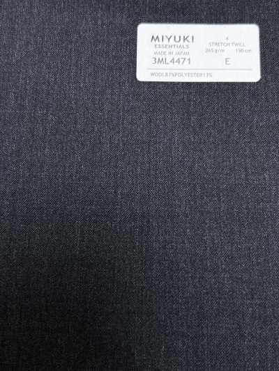 3ML4471 26AW MIYUKI ESSENTIALS twill elasticizzato tinta unita grigio antracite
