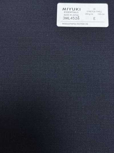 3ML4526 26AW MIYUKI Textile MIYUKI ESSENTIALS Twill elasticizzato Navy tinta unita