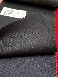 4ML4412 26AW THE CITY Twill a righe navy[Tessile] Lanificio Miyuki Immagini aggiuntive