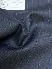 4ML4412 26AW THE CITY Twill a righe navy[Tessile] Lanificio Miyuki Immagini aggiuntive
