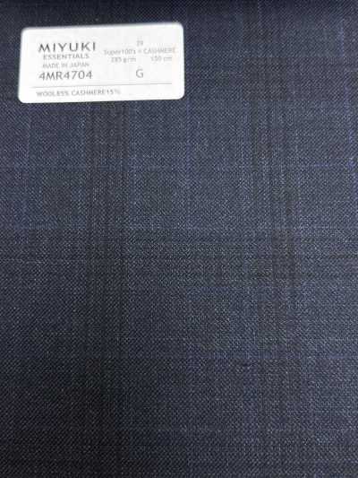 4MR4704 26AW Super100's × cashmere quadri navy