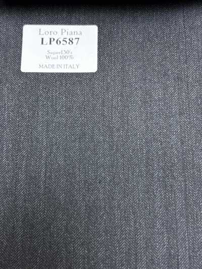 LP6587 Loro Piana Super130's spina di pesce grigia