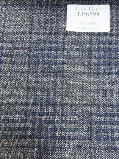 LP6598 Loro Piana a quadri grigio x blu navy