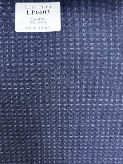 LP6603 Loro Piana Super150's Quadri blu navy