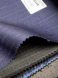 LV6168 LANVIN COLLECTION Super120's riga blu navy[Tessile] HOSOI SYOJI Immagini aggiuntive