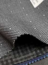 DM6144 DORMEUIL QUEEN Super100's motivo Sashiko nero x bianco[Tessuti] HOSOI SYOJI Immagini aggiuntive