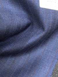 DM6155 DORMEUIL QUEEN Super 100's rigato blu navy × marrone[Tessuti] HOSOI SYOJI Immagini aggiuntive