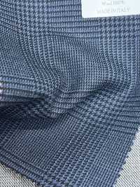 CR6612 CARNET 3 fili blu navy Glen Check[Tessuti] HOSOI SYOJI Immagini aggiuntive