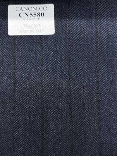 CN5580 CANONICO Super110's Blu navy × righe marroni