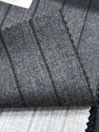 CN5583 CANONICO Super 110's Grigio x marrone a righe[Tessile] HOSOI SYOJI Immagini aggiuntive