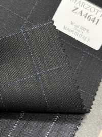 ZA4641 MARZOTTO Super110's Quadri ricamati nero x blu[Tessile] HOSOI SYOJI Immagini aggiuntive