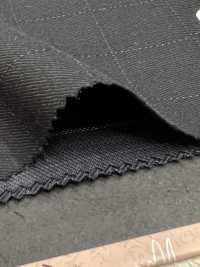 ZA4641 MARZOTTO Super110's Quadri ricamati nero x blu[Tessile] HOSOI SYOJI Immagini aggiuntive