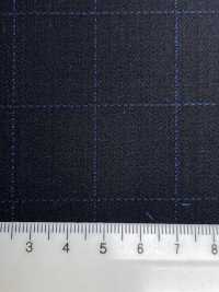 ZA4641 MARZOTTO Super110's Quadri ricamati nero x blu[Tessile] HOSOI SYOJI Immagini aggiuntive