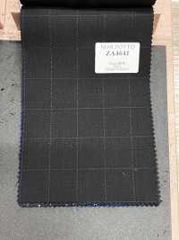 ZA4641 MARZOTTO Super110's Quadri ricamati nero x blu[Tessile] HOSOI SYOJI Immagini aggiuntive