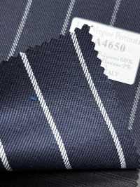 ZA4650 Lana vergine pettinata a righe blu navy × bianche[Tessile] HOSOI SYOJI Immagini aggiuntive