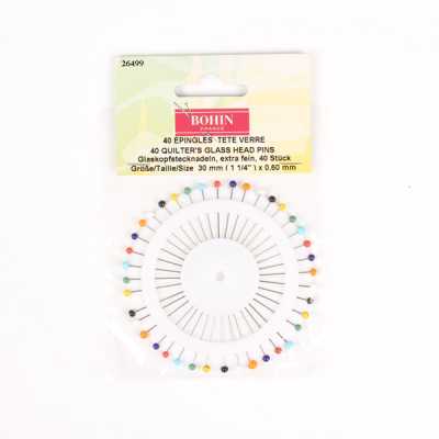 26499 Spilli con testa in vetro colorati (BOHIN)