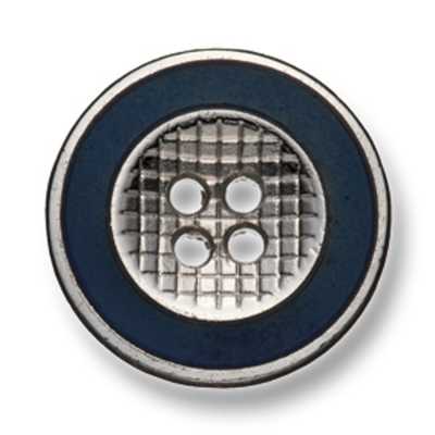 330 Bottone in metallo Made in Japan per abiti e giacche argento/blu navy
