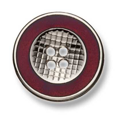 332 Bottone in metallo Made in Japan per abiti/giacche argento/rosso