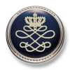 802 Bottone in metallo prodotto in Giappone per completi e giacche Argento/Blu navy