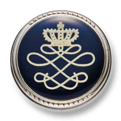 802 Bottone in metallo prodotto in Giappone per completi e giacche Argento/Blu navy