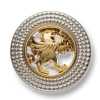918 Bottone metallico prodotto in Giappone per completi e giacche, motivo falco, oro/argento