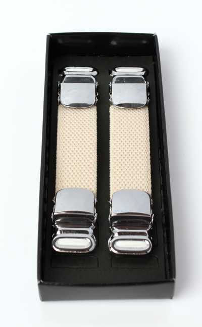 AB-12-Y Reggimanica, beige, tinta unita, tipo yoke-hanger (tipo che blocca la manica dall'alto e dal basso)