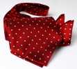 AS-600 Cravatta ascot in seta Made in Giappone, motivo a pois rossi