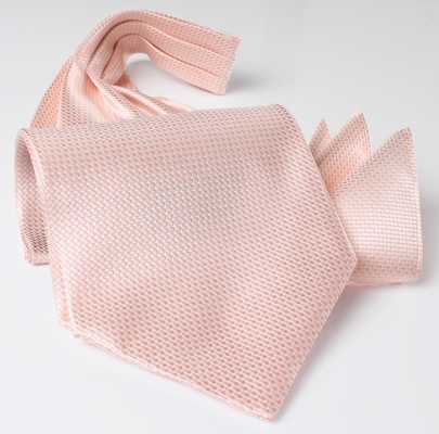 AS-984 Cravatta ascot in seta di produzione giapponese, motivo piqué, rosa