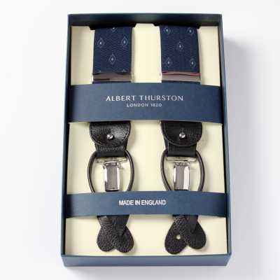 AT-12 Bretelle Albert Thurston a rombi 35MM blu navy