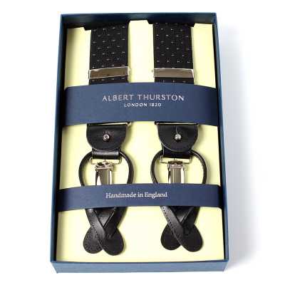 AT-2313-BK Albert Thurston Bretelle motivo a pois 35MM nero