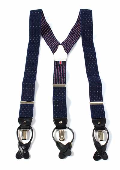 AT-2313-NV Albert Thurston Bretelle Pin Dot Pattern 35MM Blu Navy[Accessori Formali] ALBERT THURSTON Sottofoto