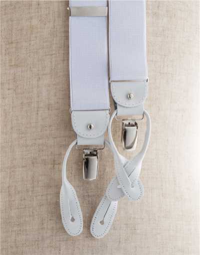 AT-WHITE Bretelle Albert Thurston, bianche, unito, tipo a 2 vie