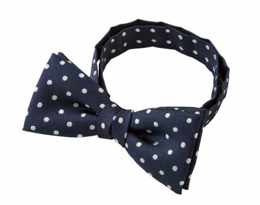BF-972 Papillon di seta prodotto in Giappone, fantasia a pois, blu navy