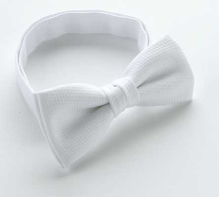 BF-W Papillon in piqué di cotone bianco