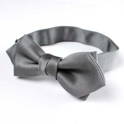 BFK-508 Papillon a punta premium realizzato in tessuto di rivestimento in seta, grigio