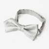 BFK-985 Papillon a lama in seta giapponese jacquard, motivo piqué, grigio chiaro