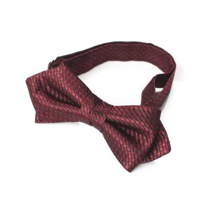 BFK-987 Papillon jacquard in seta di produzione giapponese, motivo Kanoko, bordeaux