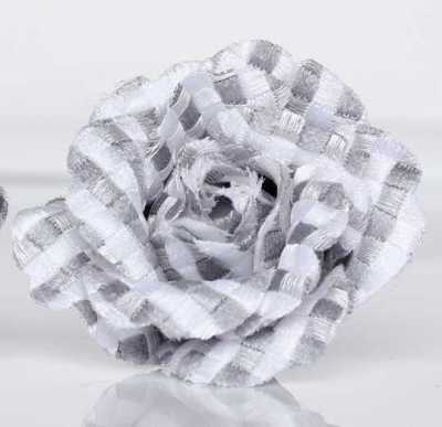 BTA-19 Prodotto in Giappone Jacquard Boutonniere a quadretti Vichy grigio chiaro